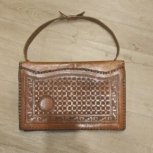 Hand Made Brown Leather Purse / Bag/ Brief Case